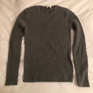 Jones New York Gray Cable Knit Sweater
